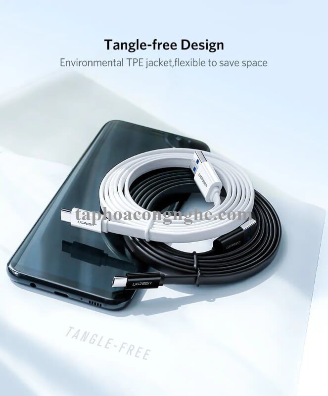 Ugreen 10696 0.5M màu đen Cáp USB TypeC sang USB 3.0 cáp dẹt US172 30010696